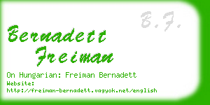 bernadett freiman business card